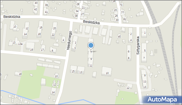 Gliwice, Niedurnego Piotra, 7, mapa Gliwic