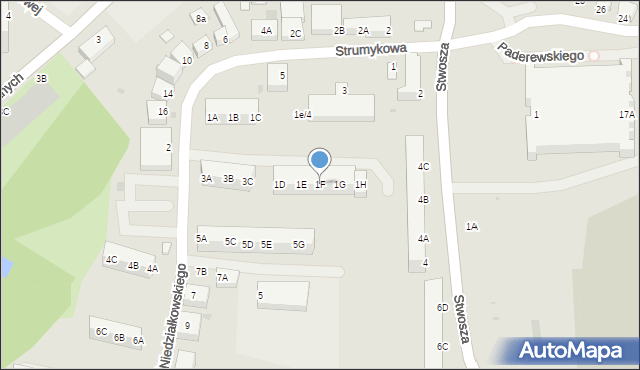 Głogów, Niedziałkowskiego Mieczysława, 1F, mapa Głogów