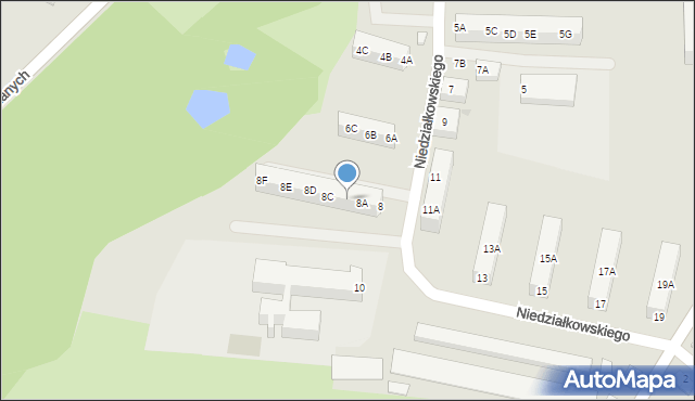 Głogów, Niedziałkowskiego Mieczysława, 8B, mapa Głogów