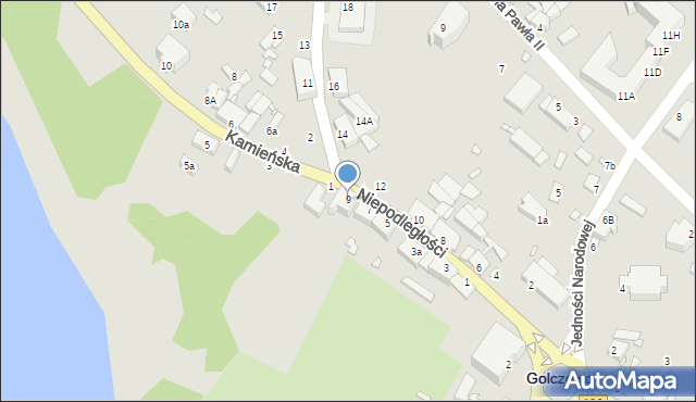 Golczewo, Niepodległości, 9, mapa Golczewo
