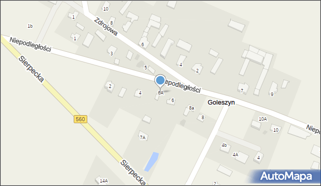 Goleszyn, Niepodległości, 6A, mapa Goleszyn