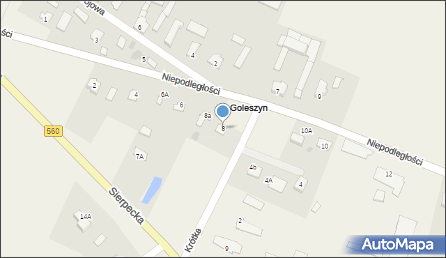 Goleszyn, Niepodległości, 8, mapa Goleszyn