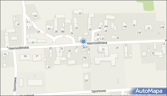 Gracze, Niemodlińska, 25, mapa Gracze