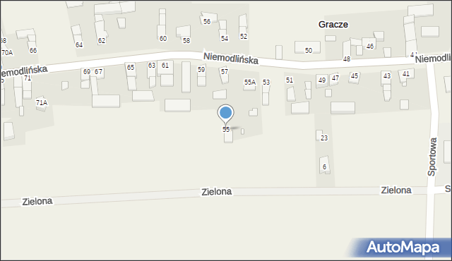 Gracze, Niemodlińska, 55, mapa Gracze