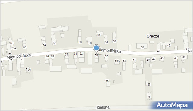 Gracze, Niemodlińska, 59, mapa Gracze