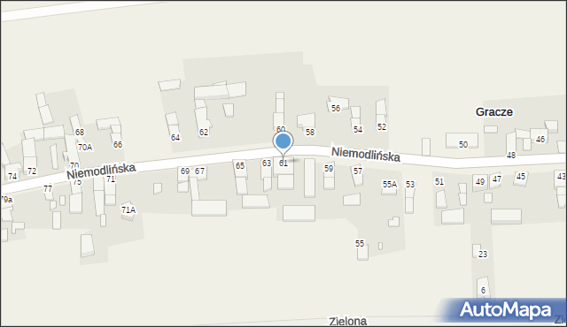 Gracze, Niemodlińska, 61, mapa Gracze