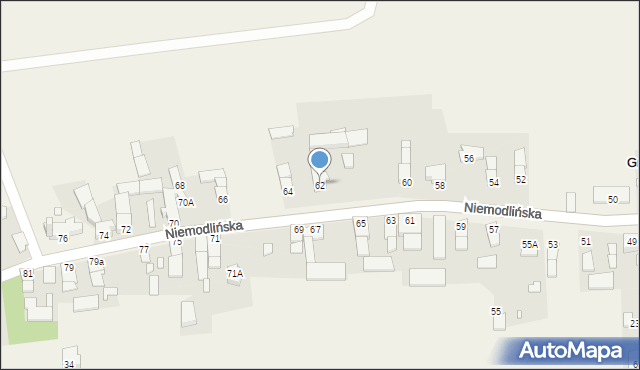 Gracze, Niemodlińska, 62, mapa Gracze