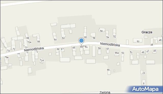 Gracze, Niemodlińska, 63, mapa Gracze