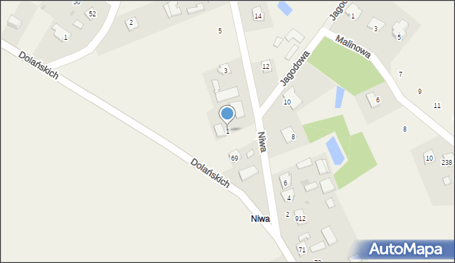 Grębów, Niwa, 1, mapa Grębów