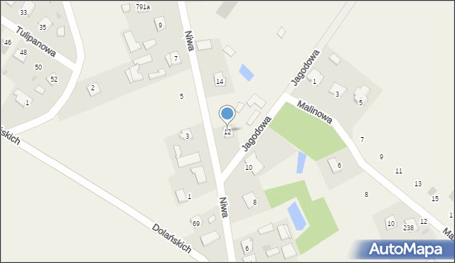 Grębów, Niwa, 12, mapa Grębów