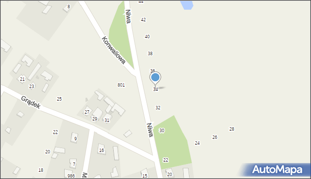 Grębów, Niwa, 34, mapa Grębów