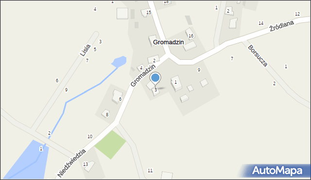 Gromadzin, Niedźwiedzia, 3, mapa Gromadzin