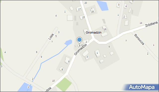 Gromadzin, Niedźwiedzia, 4, mapa Gromadzin