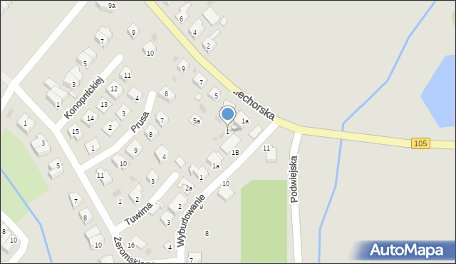 Gryfice, Niechorska, 1, mapa Gryfice