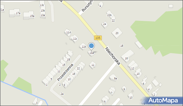 Gryfice, Niechorska, 11a, mapa Gryfice