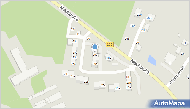 Gryfice, Niechorska, 19c, mapa Gryfice