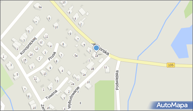 Gryfice, Niechorska, 1a, mapa Gryfice