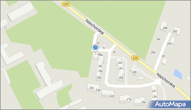 Gryfice, Niechorska, 25f, mapa Gryfice