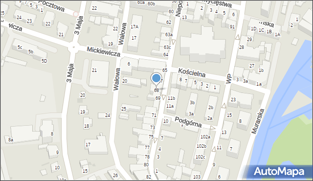 Gryfice, Niepodległości, 68, mapa Gryfice