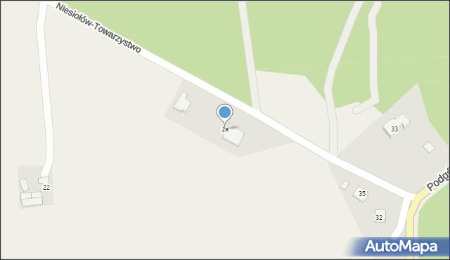 Huta Chodecka, Niesiołów-Towarzystwo, 1a, mapa Huta Chodecka