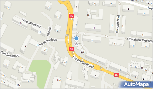 Iława, Niepodległości, 10c, mapa Iława