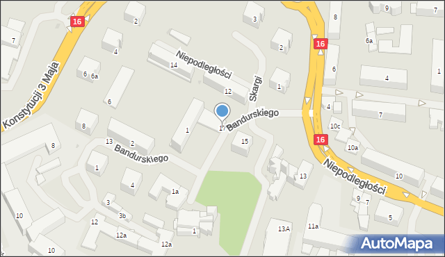 Iława, Niepodległości, 17, mapa Iława