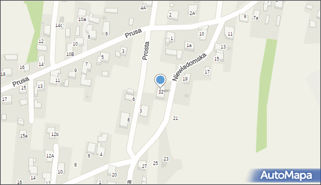Jejkowice, Niewiadomska, 12, mapa Jejkowice