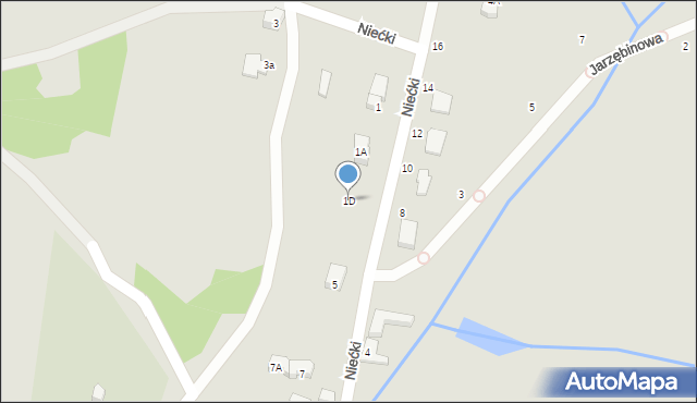 Jelenia Góra, Niećki Józefa, 1D, mapa Jelenia Góra