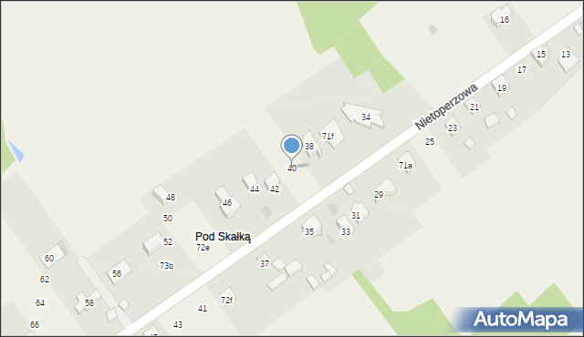 Jerzmanowice, Nietoperzowa, 40, mapa Jerzmanowice