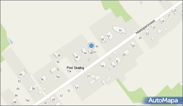 Jerzmanowice, Nietoperzowa, 42, mapa Jerzmanowice