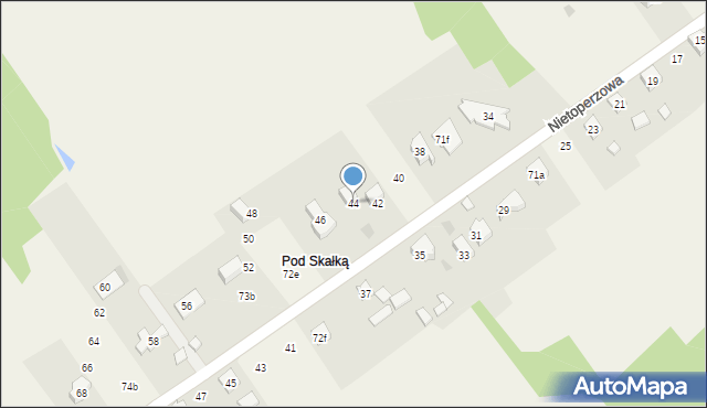 Jerzmanowice, Nietoperzowa, 44, mapa Jerzmanowice