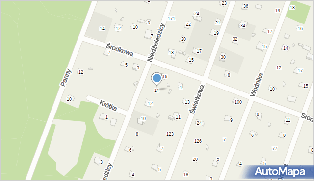 Jerzyska, Niedźwiedzicy, 14, mapa Jerzyska