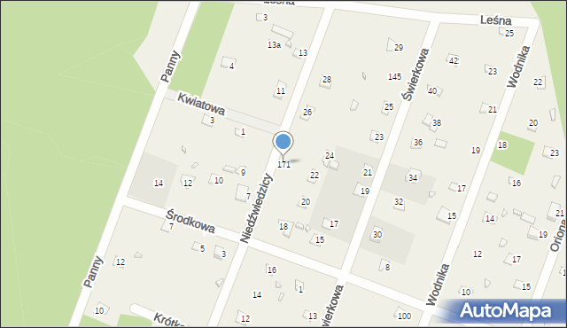 Jerzyska, Niedźwiedzicy, 171, mapa Jerzyska