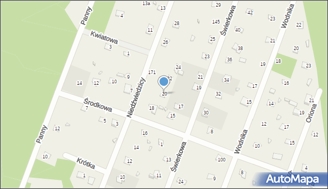 Jerzyska, Niedźwiedzicy, 20, mapa Jerzyska