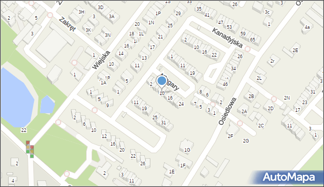 Józefosław, Niagary, 10, mapa Józefosław