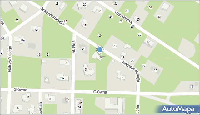 Józefów, Niezapominajki, 16, mapa Józefów