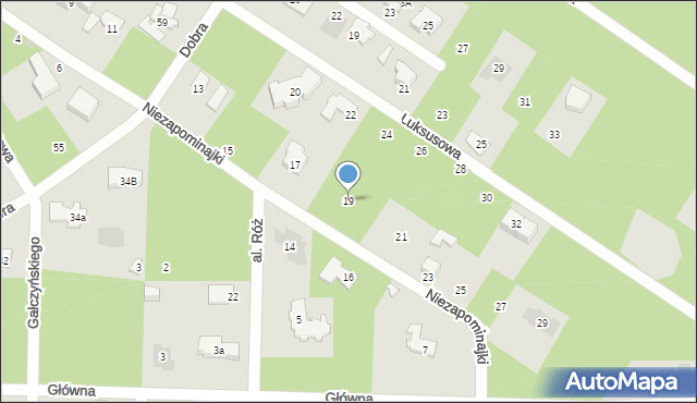 Józefów, Niezapominajki, 19, mapa Józefów