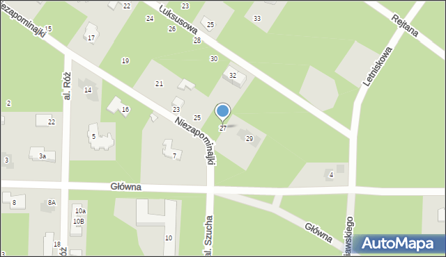 Józefów, Niezapominajki, 27, mapa Józefów