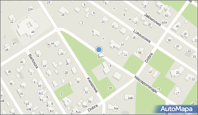 Józefów, Niezapominajki, 4, mapa Józefów