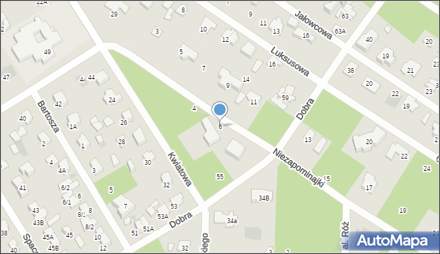 Józefów, Niezapominajki, 6, mapa Józefów