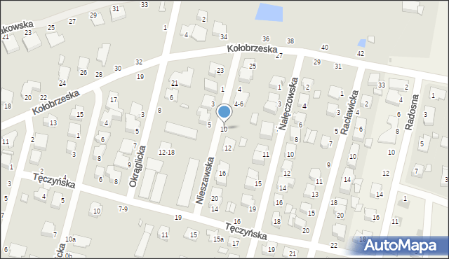 Kalisz, Nieszawska, 10, mapa Kalisza