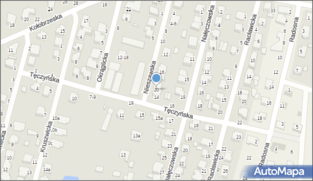Kalisz, Nieszawska, 20, mapa Kalisza