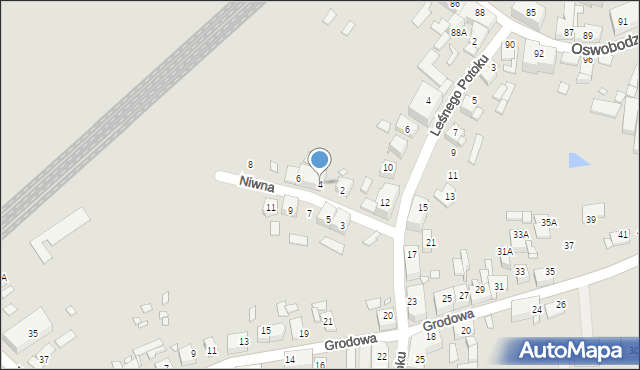 Katowice, Niwna, 4, mapa Katowic