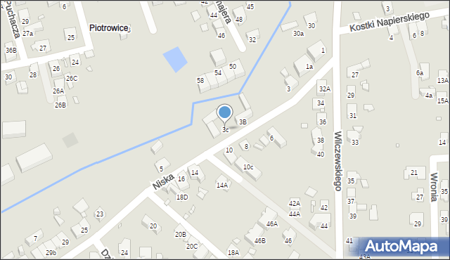Katowice, Niska, 3c, mapa Katowic