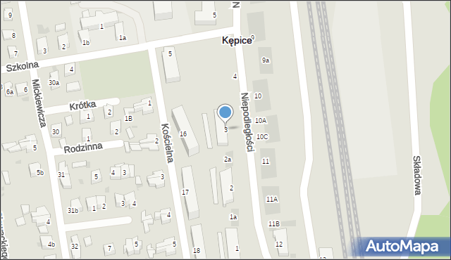 Kępice, Niepodległości, 3, mapa Kępice