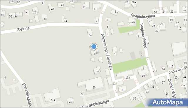 Kęty, Nieznanego Żołnierza, 3, mapa Kęty