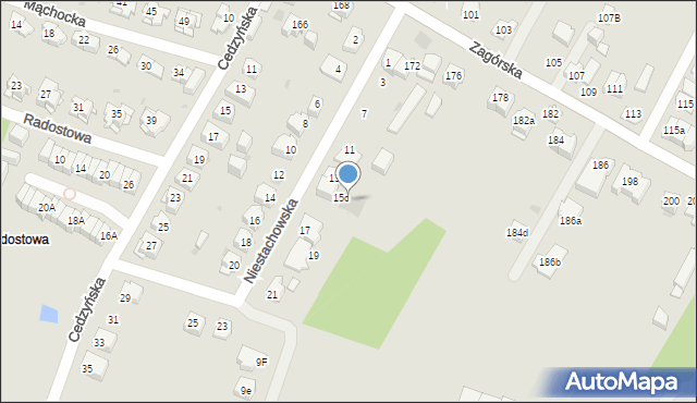 Kielce, Niestachowska, 15d, mapa Kielc