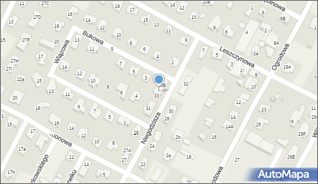 Kiełpin, Niegodzisza Józefa, partyzanta, 33A, mapa Kiełpin