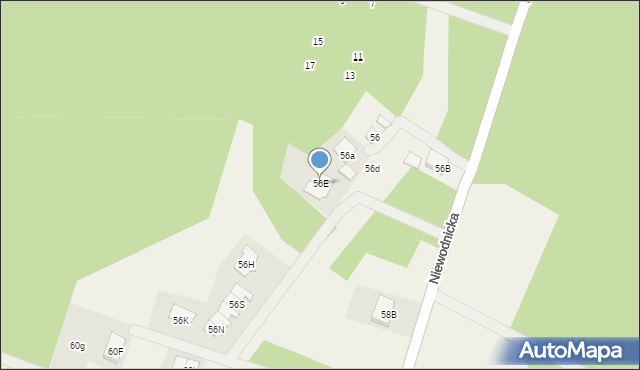 Klepacze, Niewodnicka, 56E, mapa Klepacze