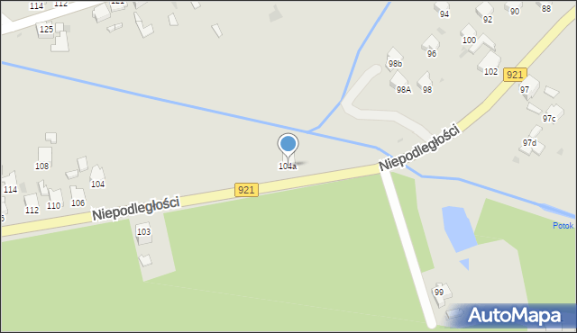 Knurów, Niepodległości, 104a, mapa Knurów